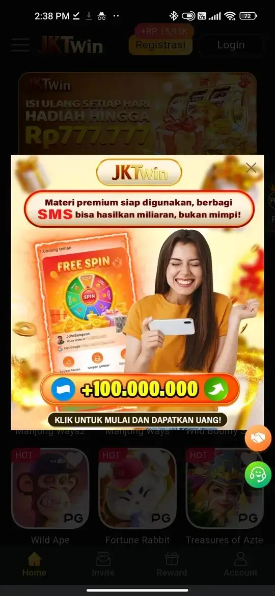 JKTWin tampilan utama